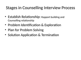 Counselling_Process_stages of counselling | PPTX