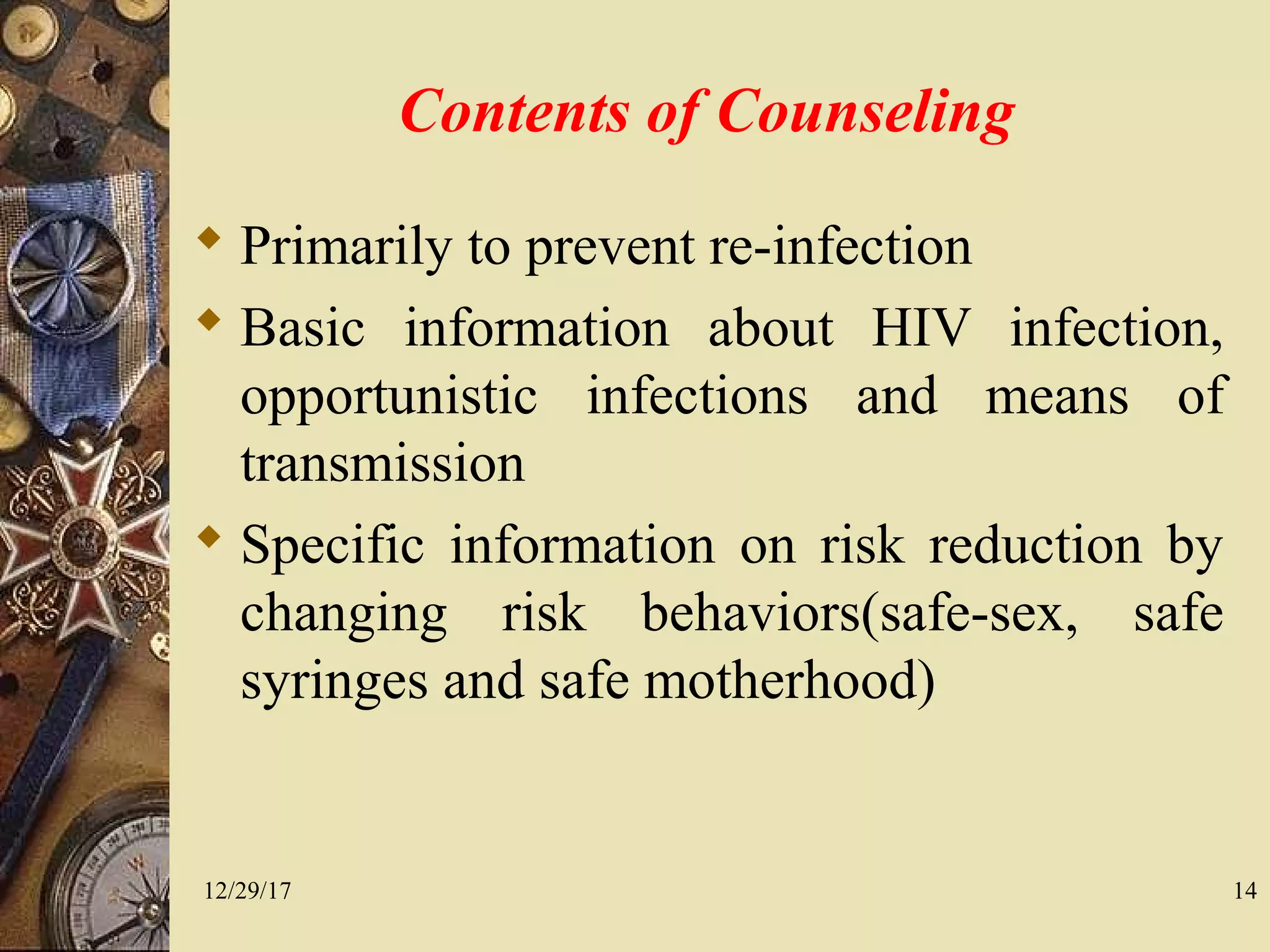 Counselling of people living with HIV/AIDS | PPT
