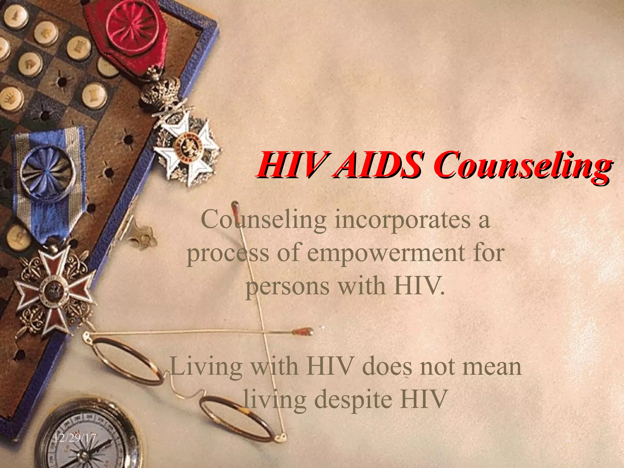 Counselling of people living with HIV/AIDS | PPT