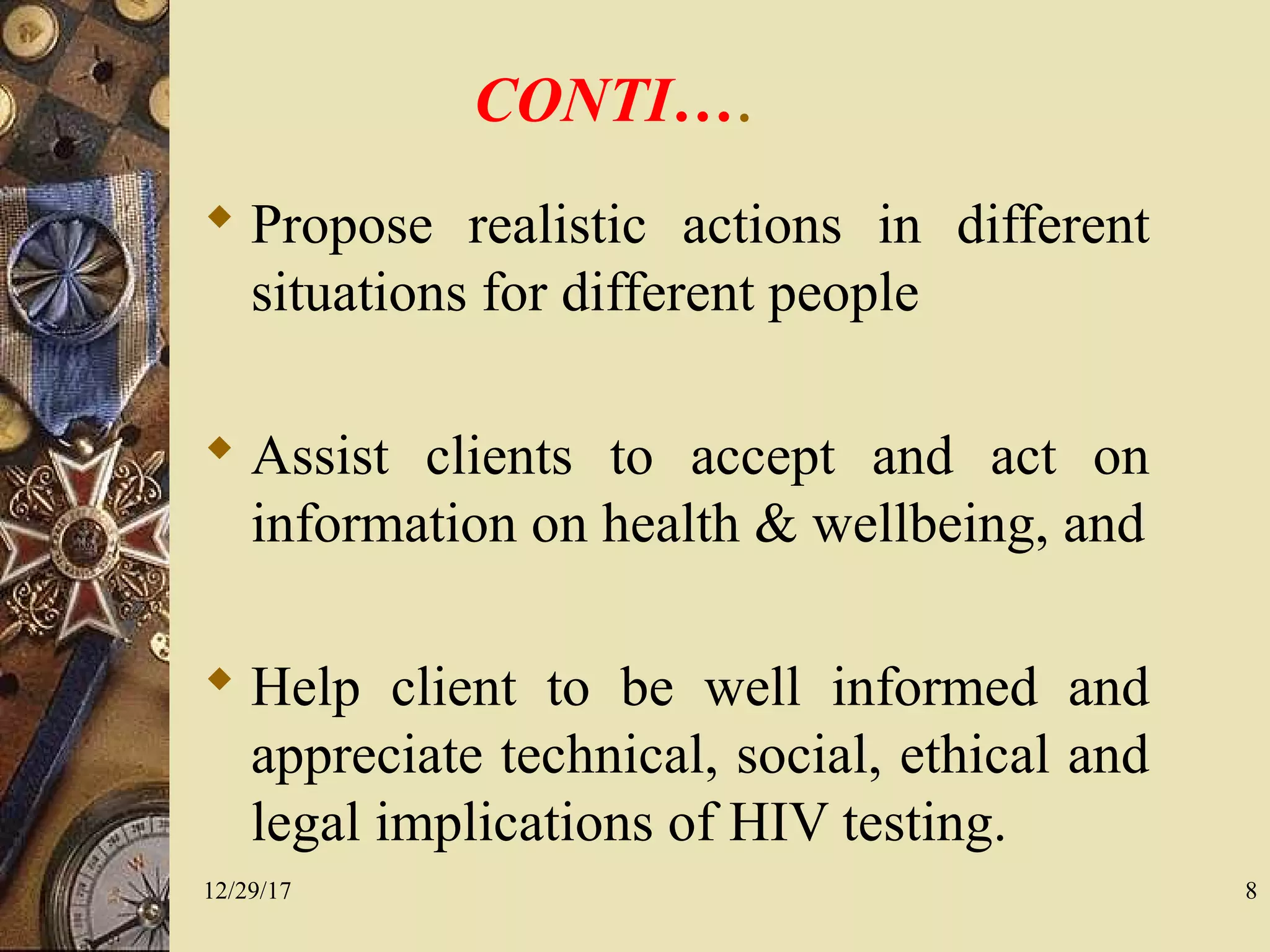 Counselling of people living with HIV/AIDS | PPT