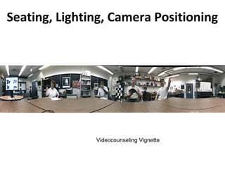 Seating, Lighting, Camera Positioning
Videocounseling Vignette
 