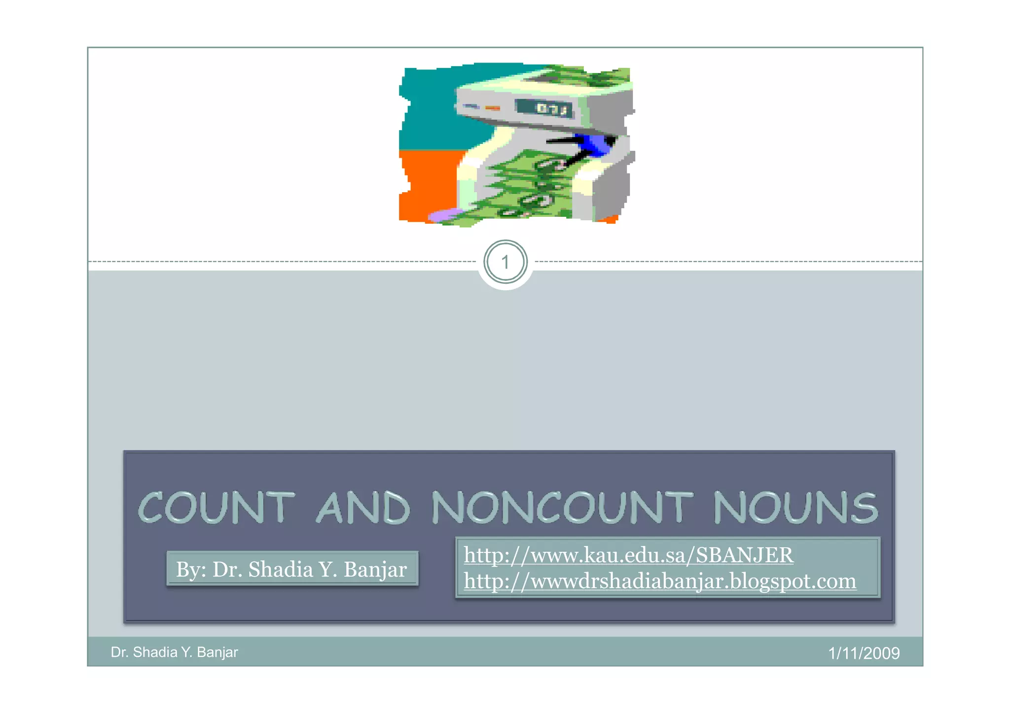 Count And Noncount Nouns Mode] PPT
