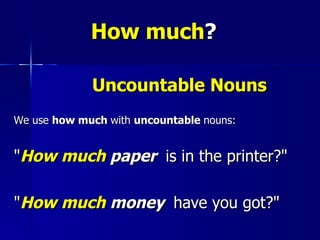 Countable and uncountable nouns | PPT