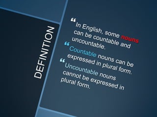 Countable and uncountable nouns