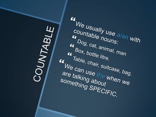 Countable and uncountable nouns