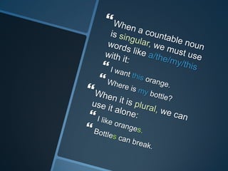 Countable and uncountable nouns