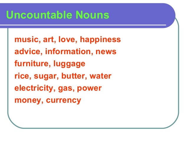 Uncountable Nouns The Furniture Isare English Language