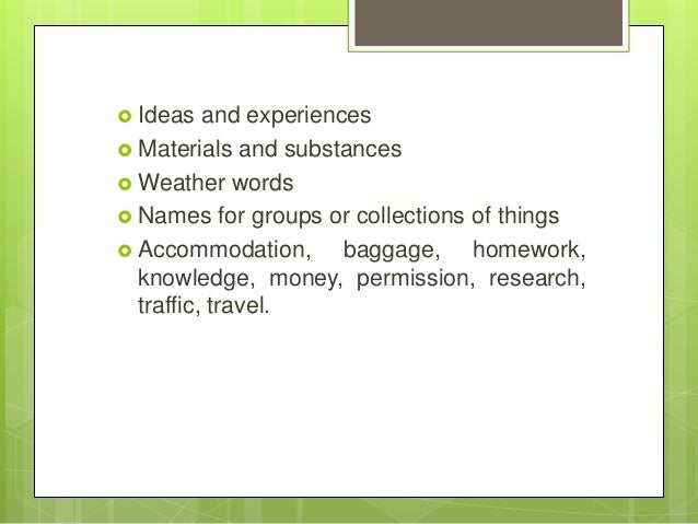 Is The Word Homework Countable