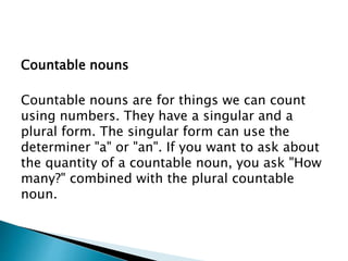 Countable and Uncountable Nouns | PPTX