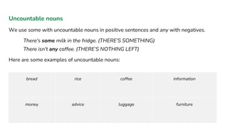 Countable and uncountable nouns
