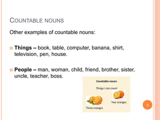 Com Man Countable Countable and uncountable nouns cristina galán | PPTX