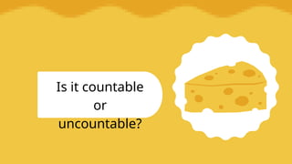 Countable Cartoon Countable and Uncountable Nouns Quiz Presentation in Colorful Cartoony ...