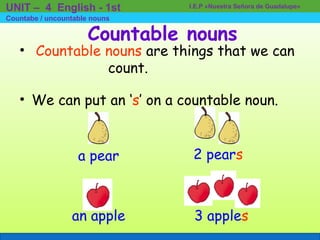 Countable nouns 1st | PPT