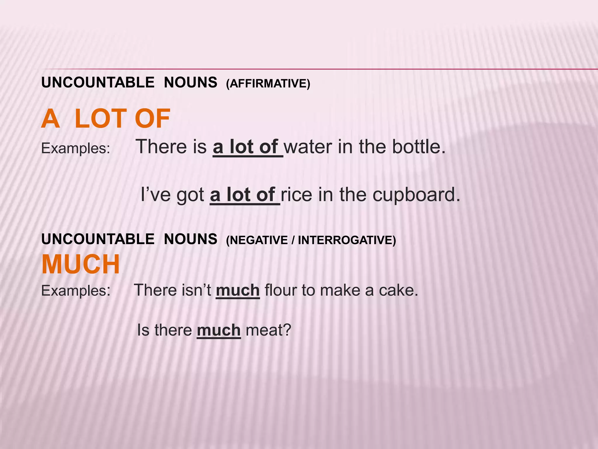 Countable & uncountable nouns - Food & drink | PPTX