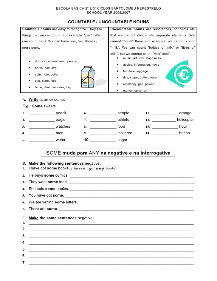 countable uncountable nouns