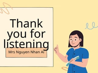 Thank
you for
listening
Mrs Nguyen Nhan Ai
 