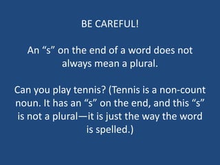 Count and non count nouns | PPTX