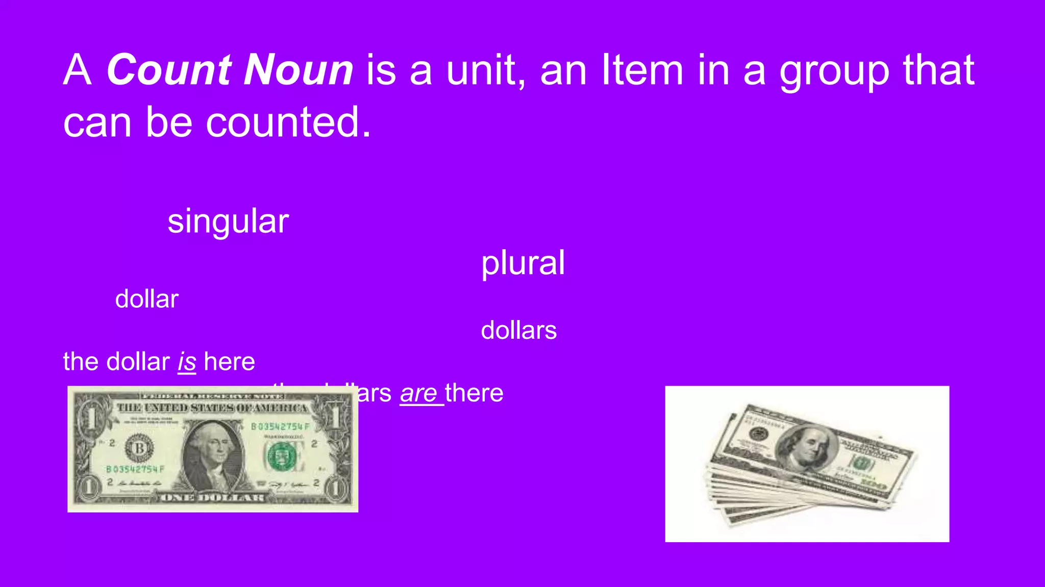Count and noncount nouns PPT