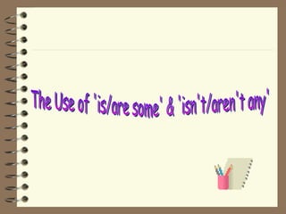 The Use of 'is/are some' & 'isn't/aren't any' 