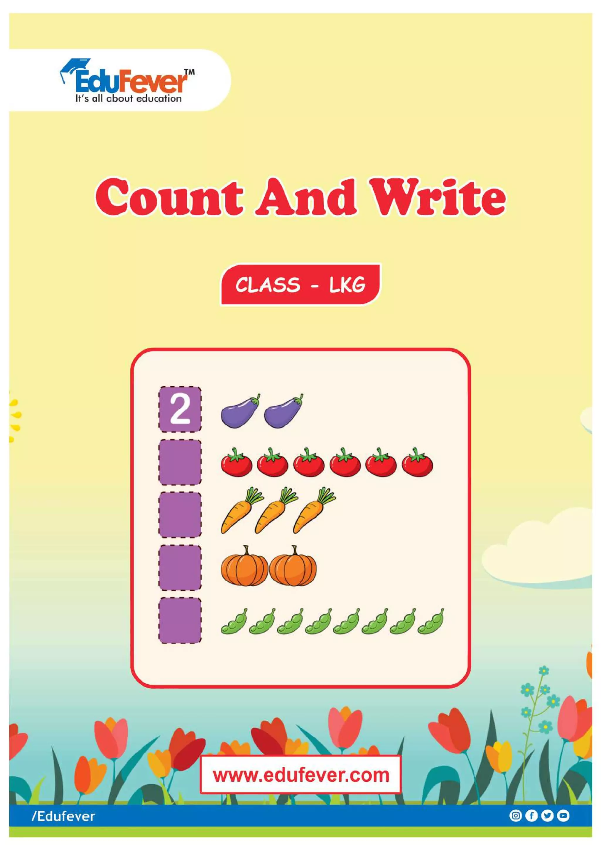 Count and Write LKG Maths Worksheet PDF