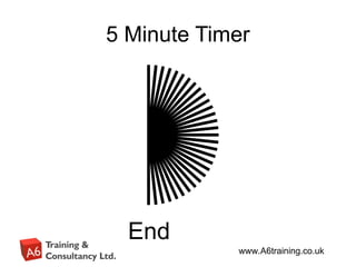 www.A6training.co.uk
5 Minute Timer
End
 