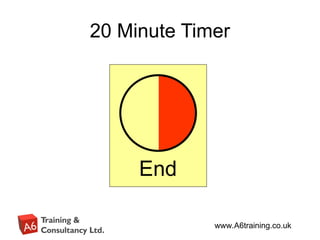 www.A6training.co.uk
20 Minute Timer
End
 