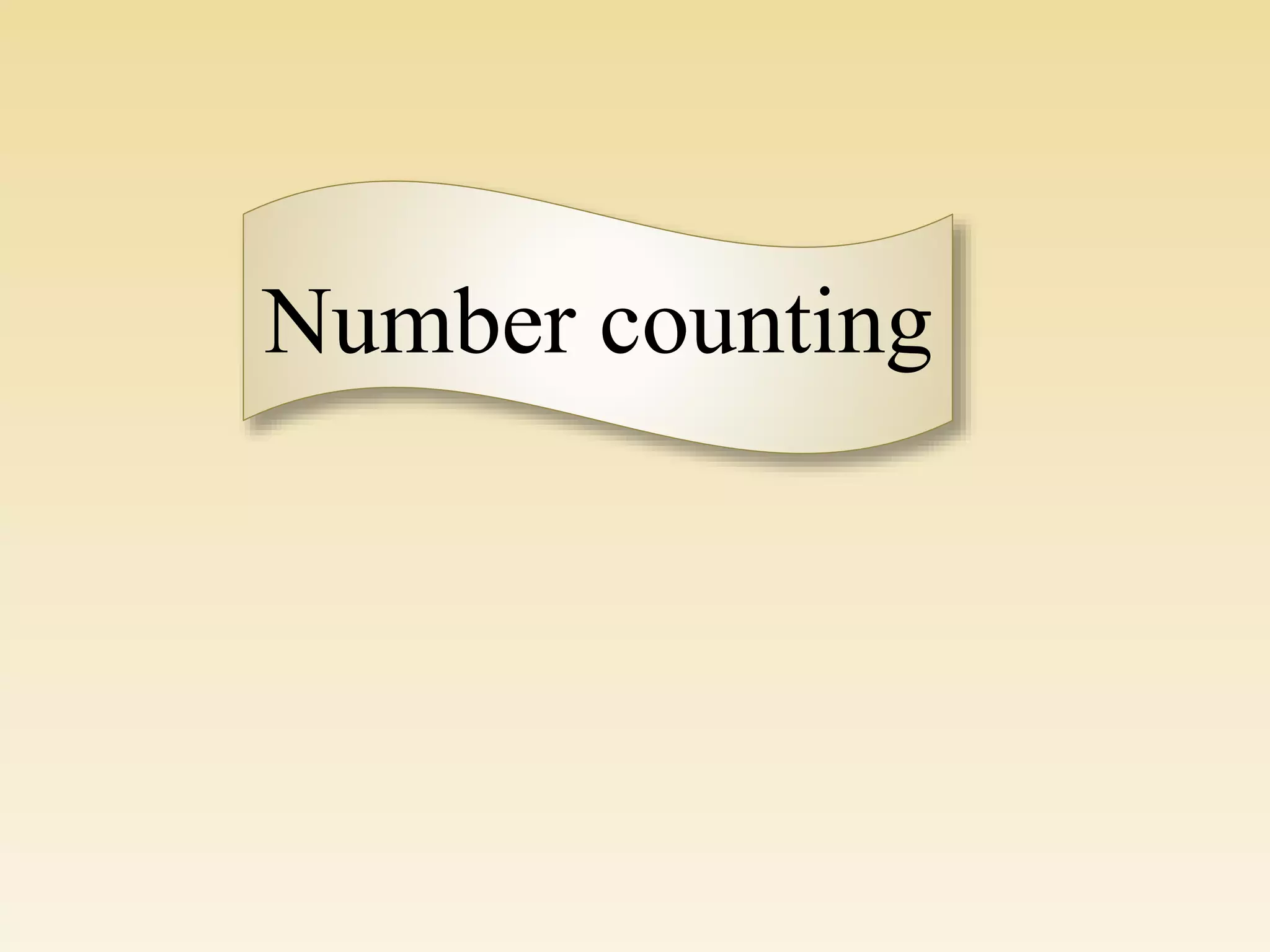 Number counting
 