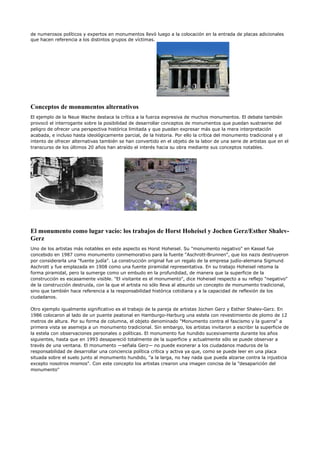 Counter monuments - crítica al monumento tradicional | PDF