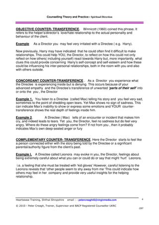 Reactive Countertransference Examples Counter transference & spiritual direction | PDF
