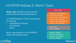 COUNTER Code of Practice Release 5 | PPTX