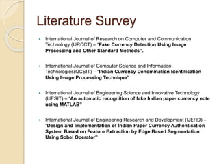 Counterfeit Currency Detection using Image Processing | PPTX
