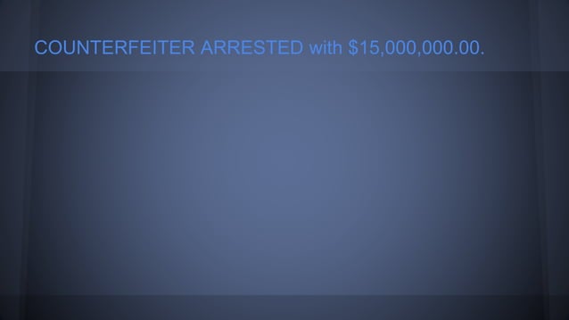 Counterfeiting money speech presentation | PPTX