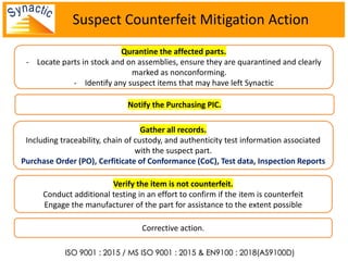 Counterfeit Part Awareness to prevent counterfeit issue | PDF