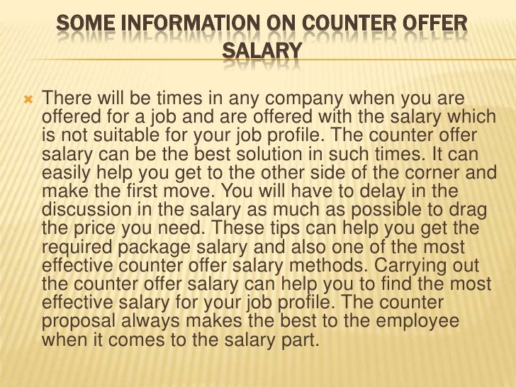 how to counter offer salary