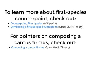 Getting started with Counterpoint Composer | PDF
