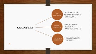 DEscription of counters in digital electronics | PPTX