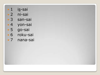 1	is-sai2	ni-sai3	san-sai4	yon-sai5	go-sai6	roku-sai7	nana-sai