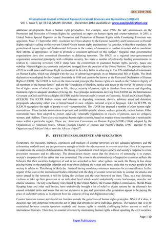 Counter Terrorism and the Protection of Human Rights in the Perspective ...