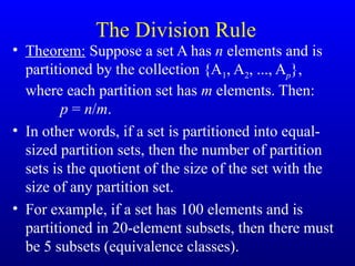 Partition Rule Combinatorics and Counting Techniques in Discrete Mathematics | PPT