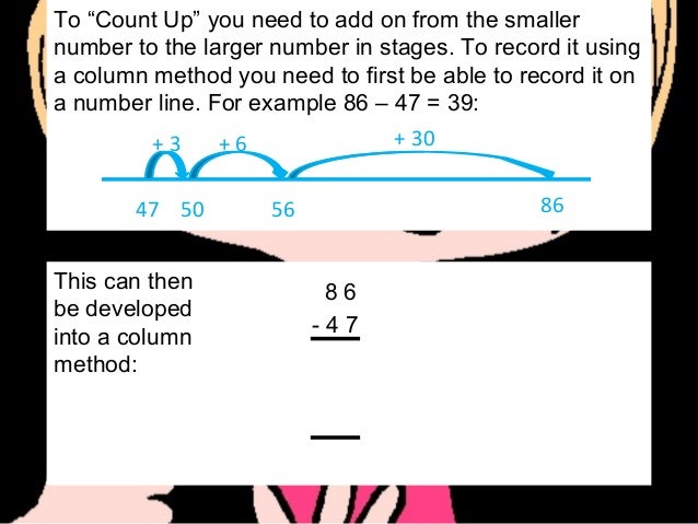 Counting up to subtract