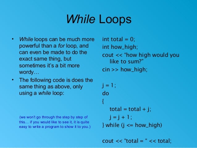 Counting and looping