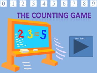 FUN WITH NUMBERS GAME



                                                      Lets Start!




BY CARISSA
                                 By Carissa Burkins
BURKINS
 