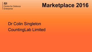 Marketplace 2016
Dr Colin Singleton
CountingLab Limited
 