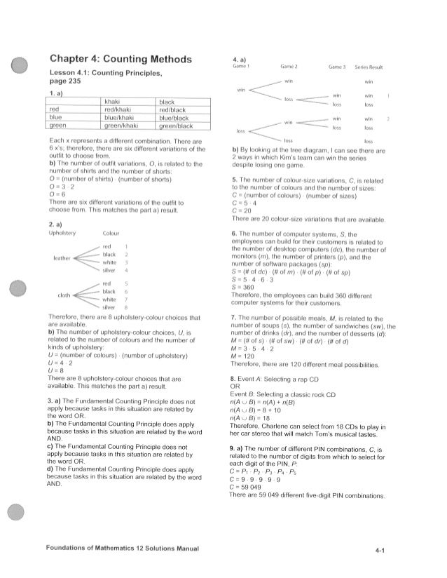 Counting methods solutions