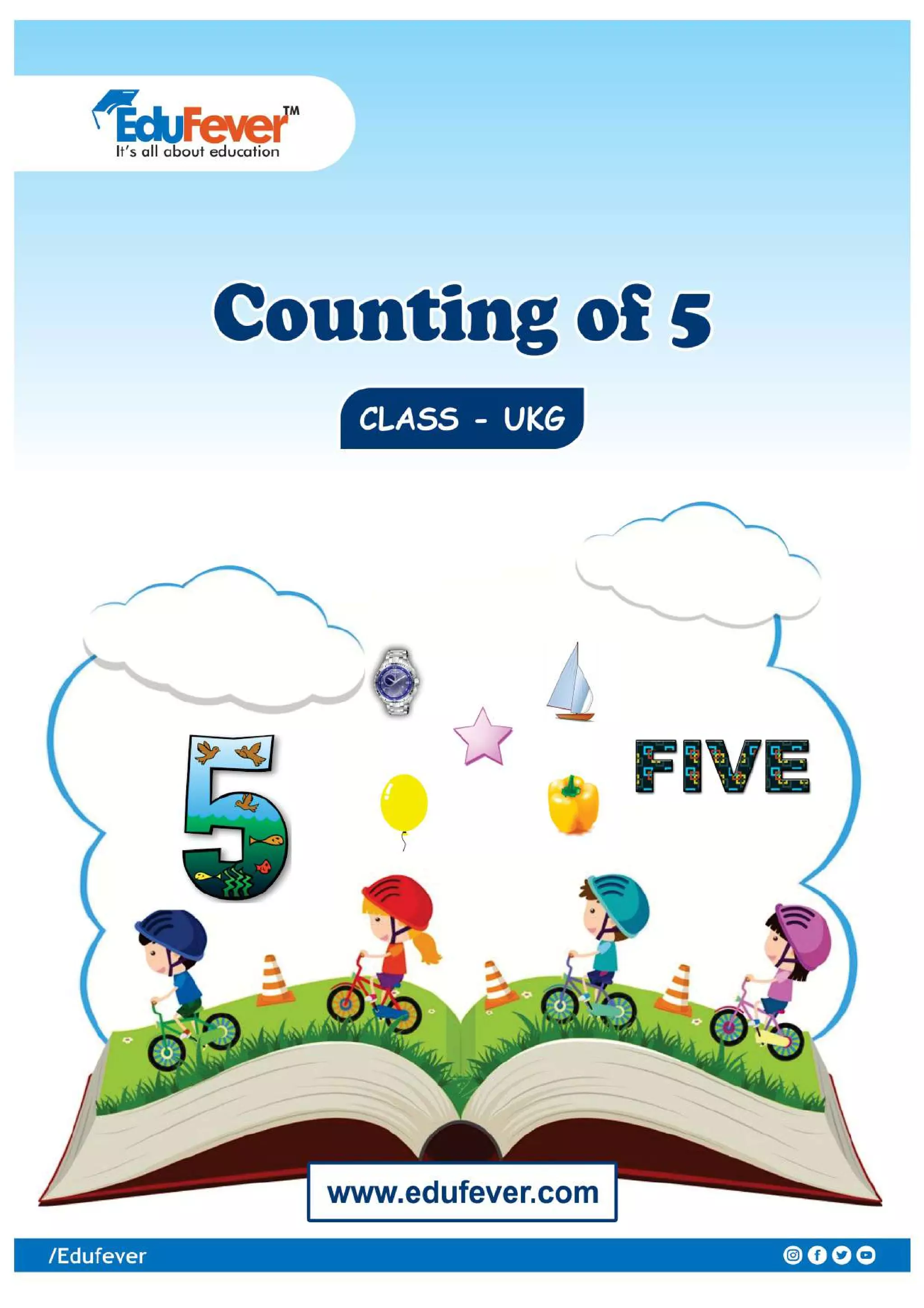Counting of 5 - UKG Worksheet | PDF