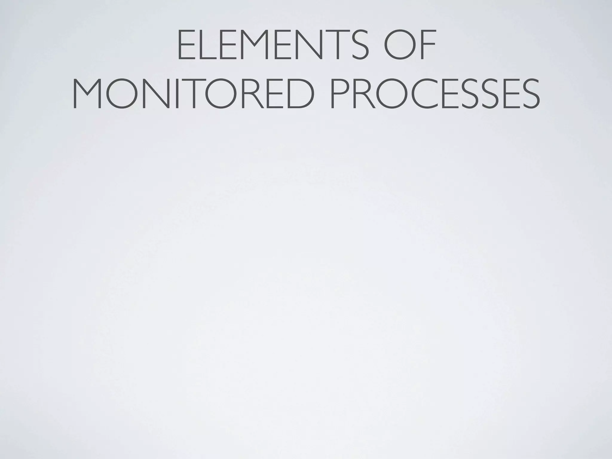 ELEMENTS OF
MONITORED PROCESSES
 