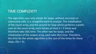 Counting sort | PPTX | Programming Languages | Computing