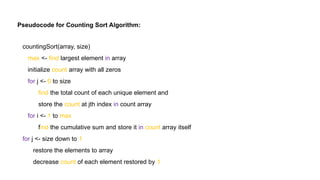 Counting Sort Algorithm for undergraduate students | PPTX