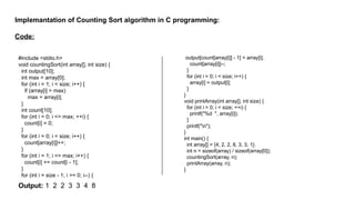 Counting Sort Algorithm for undergraduate students | PPTX