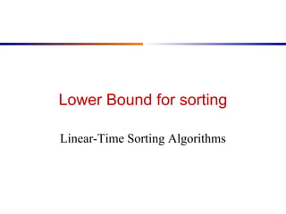 Counting Sort Lowerbound | PPT